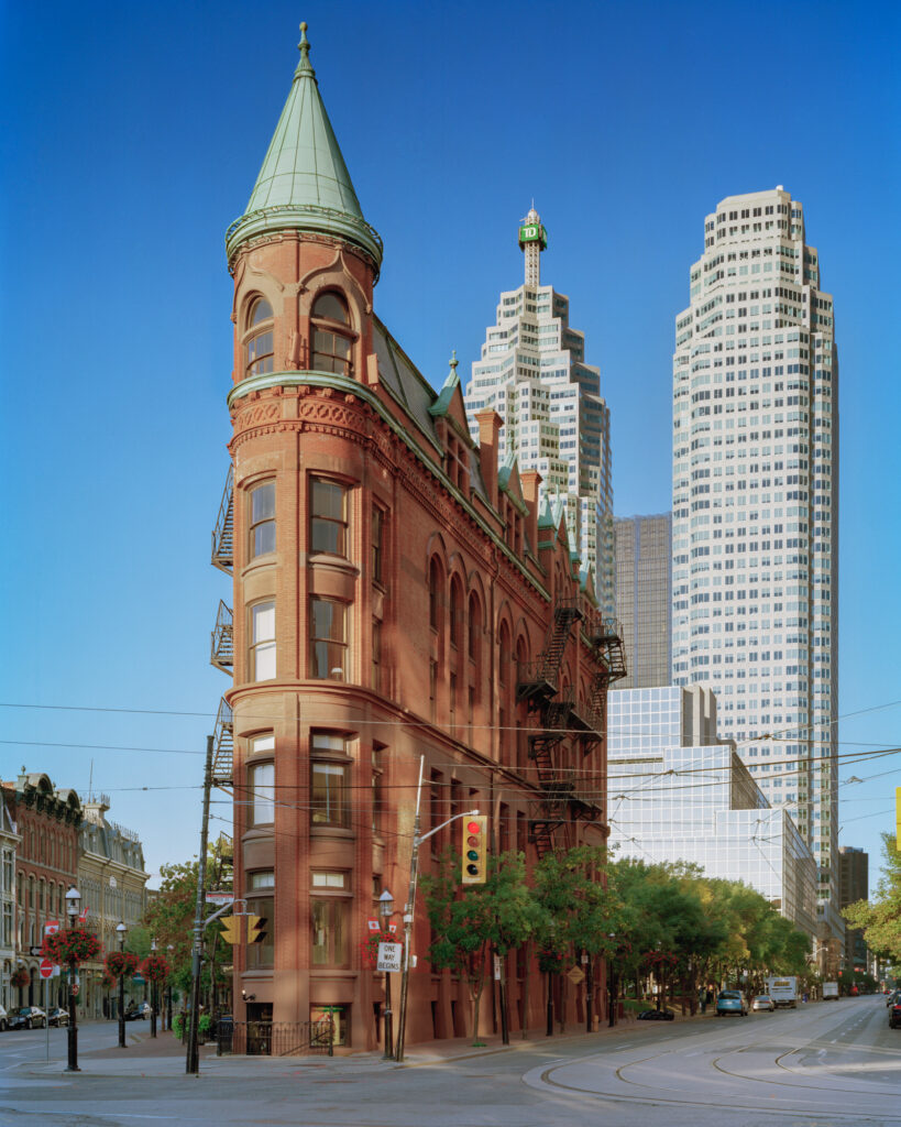 The Gooderham Flatiron Building with TD Office in the background
