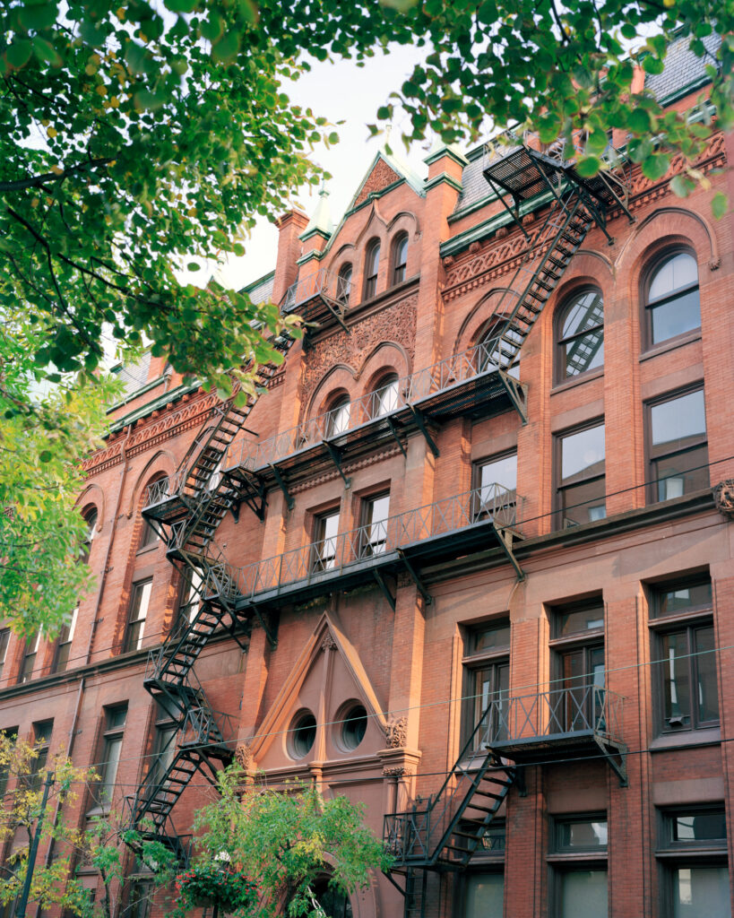 The Gooderham Flatiron Building with fire escapes