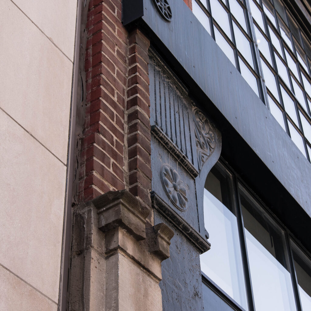 An architectural detail of King James Place